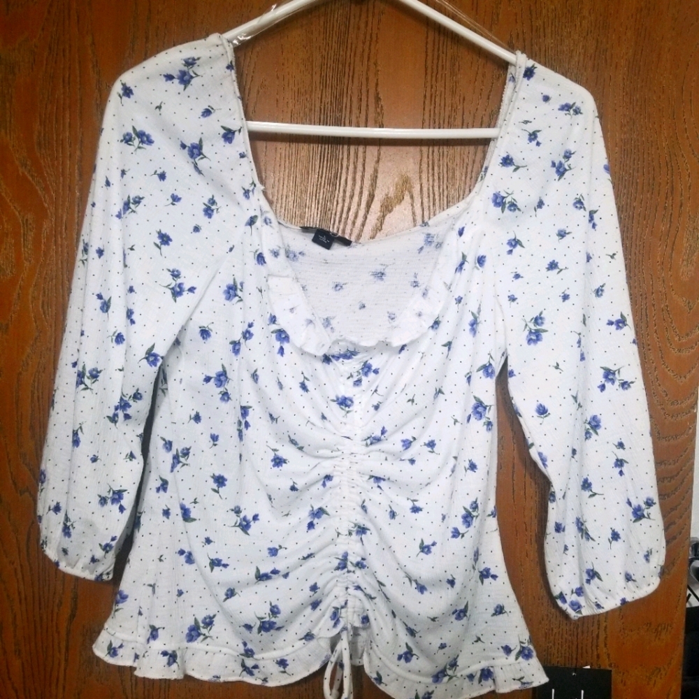 Floral over the shoulder blouse